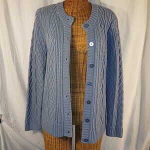 Koret Women's Blue Cable Knit Cardigan Sweater Size S